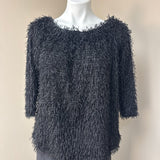 ZARA Knit Textured Black Top