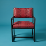 MCM RED REPTILE PRINT CHAIR **