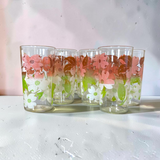 VINTAGE JUICE GLASSES WITH DOGWOOD PATTERN -SET OF 12