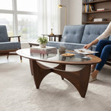 OVAL TEAK ASTRO COFFEE TABLE